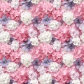 Seamless pattern with hydrangea flower. Floral background